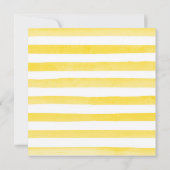 水彩デイジーと黄色の花誕生日 招待状 (裏面)