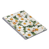 水彩デイジーと（昆虫）オオカバマダラ、モナーク蝶 ノートブック (右側)