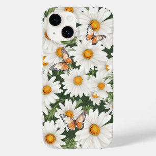水彩デイジーと（昆虫）オオカバマダラ、モナーク蝶 Case-Mate iPhone 14ケース