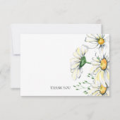 水彩デイジーウェディングシャワーありがとう サンキューカード (正面)