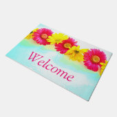 水彩デイジーウェルカムマット ドアマット (アングル)