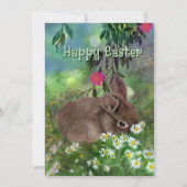 水彩デイジーウサギ 手描き シーズンカード (正面)