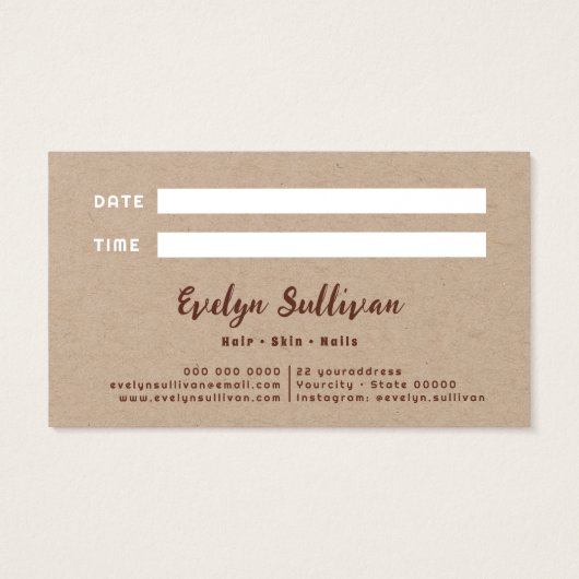 水彩デイジーオンクラフト紙アポイントメントカード (裏面)