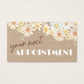 水彩デイジーオンクラフト紙アポイントメントカード (正面)