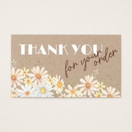 水彩デイジーオンクラフト紙割引カード