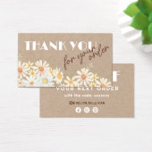 水彩デイジーオンクラフト紙割引カード (デスク)