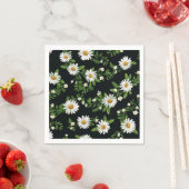 水彩デイジーオン黒 スタンダードカクテルナプキン (インサイチュ)