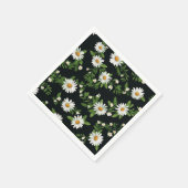 水彩デイジーオン黒 スタンダードカクテルナプキン (角)