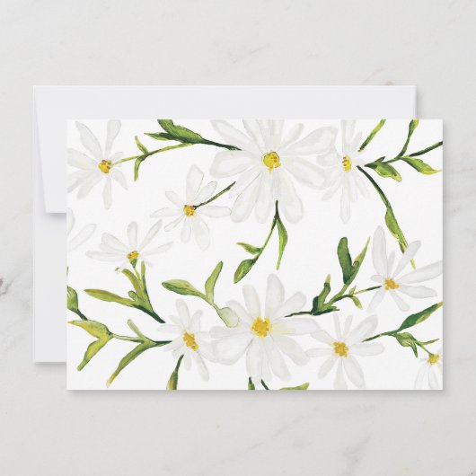 水彩デイジーカスタムフローラ結婚式招待状 招待状 (裏面)