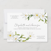 水彩デイジーカスタムフローラ結婚式招待状 招待状 (正面)