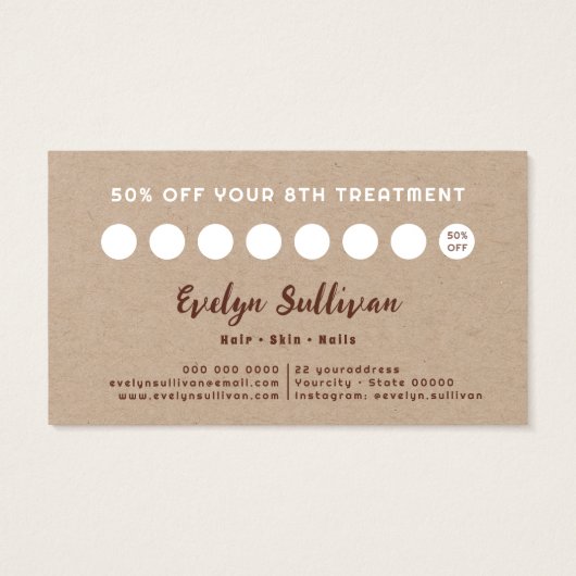 水彩デイジークラフト紙ロイヤリティカード (裏面)