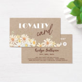 水彩デイジークラフト紙ロイヤリティカード (デスク)