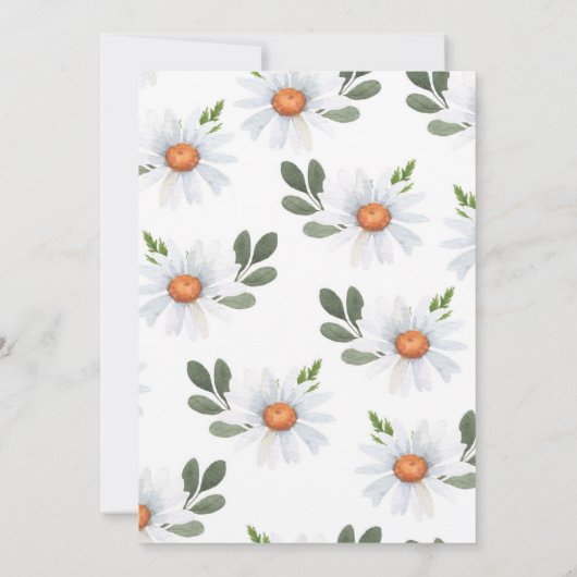 水彩デイジーツーガールの2回目の誕生日 招待状 (裏面)