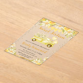 水彩デイジートラックと花Sweet sixteen アクリル招待状 (レイダウン)