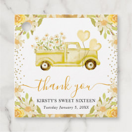 水彩デイジートラックと花Sweet sixteen フェイバータグ