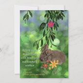 水彩デイジーバニーハンド絵を描ル シーズンカード (裏面)