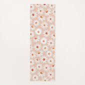水彩デイジーパターンピンク赤面背景  ヨガマット (正面)