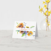 水彩デイジーパーソナライズされたカード カード (黄色い花)