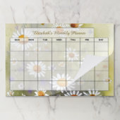 水彩デイジーパーソナライズされた月プランナー ペーパーパッド (折り畳み)