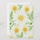 水彩デイジーフローラバプテスマ招待状 招待状 (裏面)