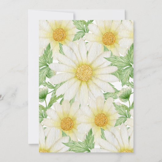 水彩デイジーフローラバプテスマ招待状 招待状 (裏面)