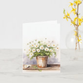 水彩デイジーブーケノートカード カード (黄色い花)