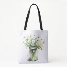 水彩デイジーブーケInメイスンジャー