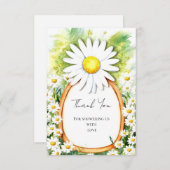 水彩デイジーベビーシャワー サンキューカード (正面/裏面)
