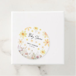 水彩デイジーベビーシャワー フェイバータグ