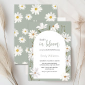 水彩デイジーベビー開花花赤ちゃんシャワー 招待状