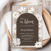 水彩デイジーベビー開花花赤ちゃんシャワー 招待状
