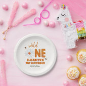 水彩デイジーワイルドワン1歳の誕生日ガール ペーパープレート (パーティー)