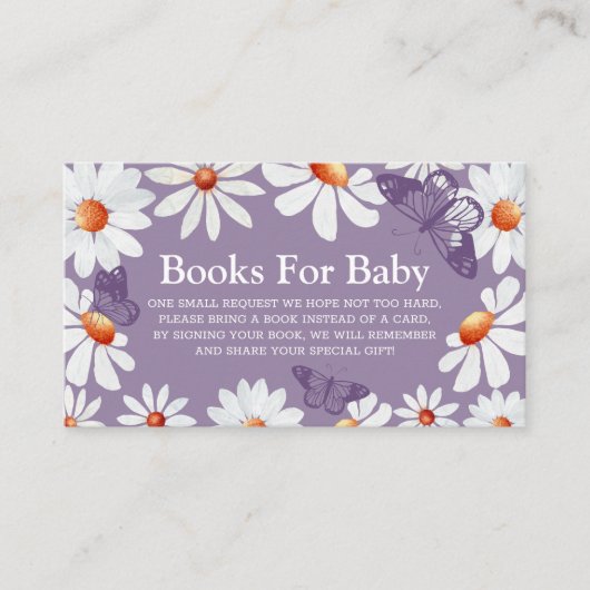 水彩デイジー及びベビーE用バタフライ書籍 エンクロージャーカード (正面)