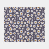 水彩デイジー名前をカスタムする青 フリースブランケット (正面(横))