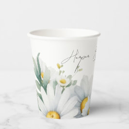 水彩デイジー山花 紙コップ