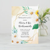 水彩デイジー幾何学的ブリデスメイドランチョン 招待状 (スタンド正面)