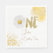 水彩デイジー第1誕生日 スタンダードランチョンナプキン (正面)