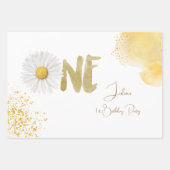 水彩デイジー第1誕生日 ラッピングペーパーシート (正面)