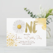 水彩デイジー第1誕生日 招待状 (スタンド正面)