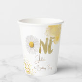 水彩デイジー第1誕生日 紙コップ (正面)