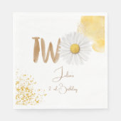 水彩デイジー第2誕生日 スタンダードランチョンナプキン (正面)