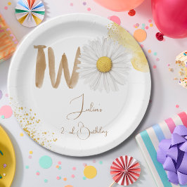 水彩デイジー第2誕生日 ペーパープレート
