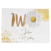 水彩デイジー第2誕生日 ラージペーパーバッグ (裏面)