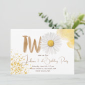 水彩デイジー第2誕生日 招待状 (スタンド正面)