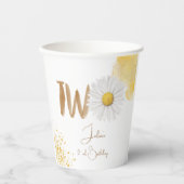水彩デイジー第2誕生日 紙コップ (正面)