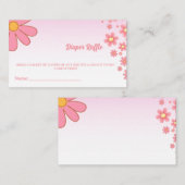 水彩デイジー花赤ちゃんシャワーブックリクエスト エンクロージャーカード (正面/裏面)