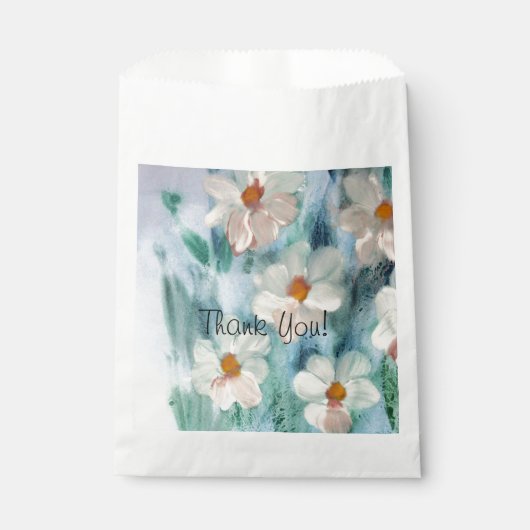 水彩デイジー花 フェイバーバッグ (正面)