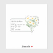 水彩デイジー荷物ID シール (シート)