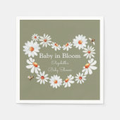 水彩デイジー&のまわりにベビーシャワー スタンダードカクテルナプキン (正面)