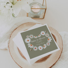 水彩デイジー&のまわりにベビーシャワー スタンダードカクテルナプキン